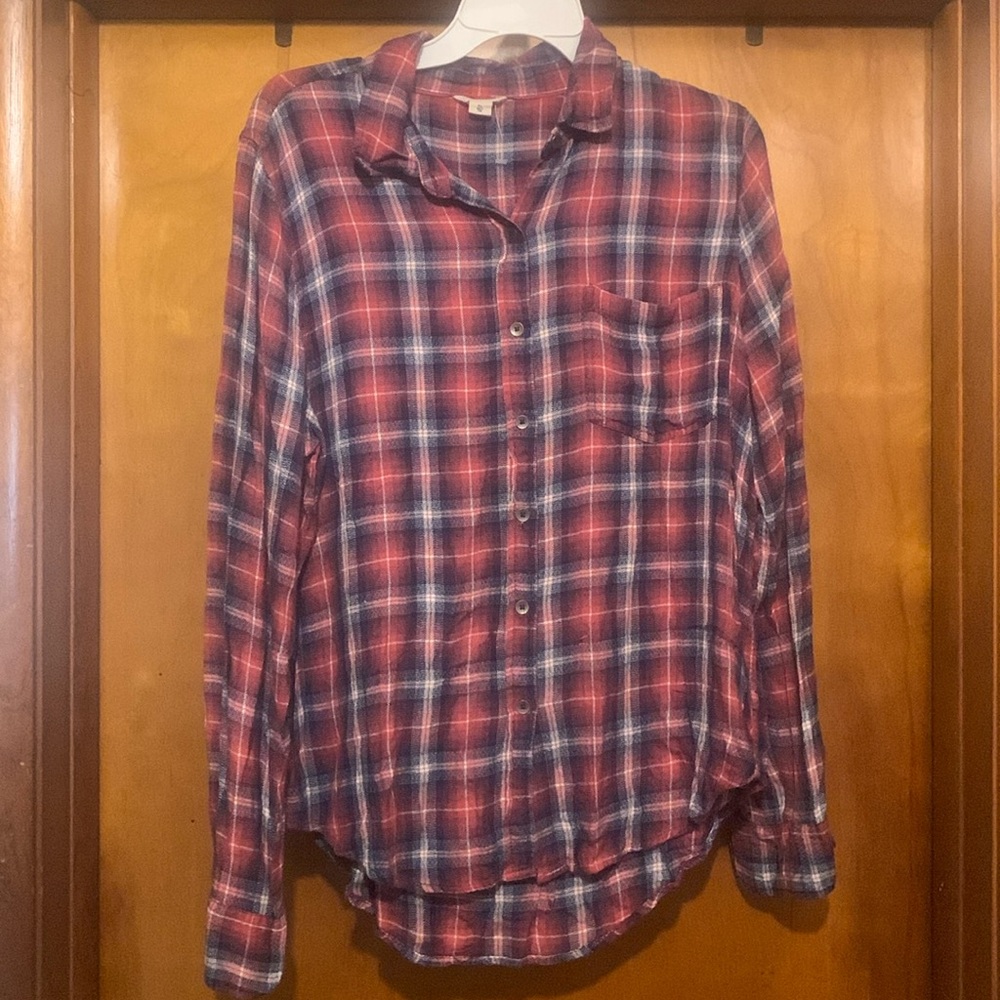 Aeropostale Size XL Red/White/Blue Flannel Top